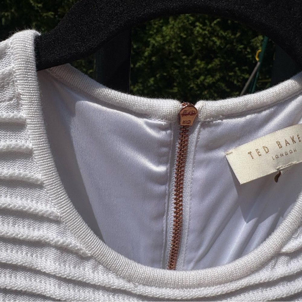Ted Baker White Ribbed Mini Dress - Picture 7 of 7